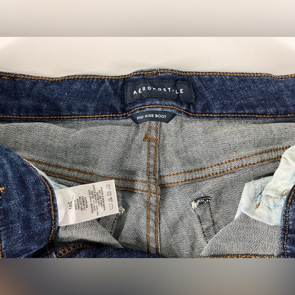 Aeropostale Women's Mid Rise Boot Cut Denim Blue Jeans Size 10S - Picture 7 of 13